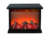 Kaminlaterne 30 cm mit tanzenden LED Flammen - Kaminfeuer LED Flammeneffekt...