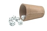 KENDi GAMES - Qualitäts Würfelbecher - echt Leder - Höhe 9 cm -...