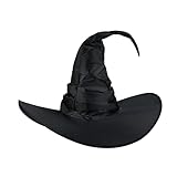 KINBOM Halloween Hexenhut, 45x45cm Gerüschter Hexenhut Damen Kostüm &...
