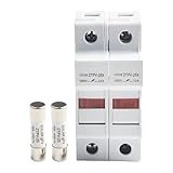 Gdfnmogo 2P DIN-Schienen-Sicherungshalter mit LED-Anzeige für 10 x 38 mm...