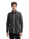 TOM TAILOR Herren Sweatjacke mit Stehkragen, 11086 - Dark Grey Melange, XL