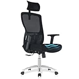 Bürostuhl Ergonomisch,Schreibtischstuhl mit verstellbarer Kopfstütze,...