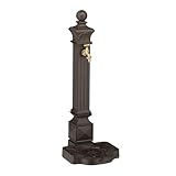 Relaxdays Standbrunnen antik, mit Wasserhahn & Becken, HxBxT: 82 x 29 x 33...