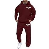 Unisex Streetwear Fleece Hoodie Set mit Aufdruck für lässige Mode urbanen...