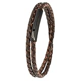 Simaru Lederarmband, 4mm geflochten zum Wickeln für Frauen & Männer,...