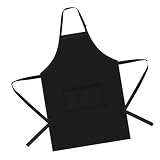 NPXUAMTJ Schwarze Unisex Schürzen Verstellbare Latzschürze Küche Kochen...