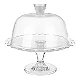 Pasabahce Tortenständer mit Deckel transparent Glas (26 x 26 x 26 cm)