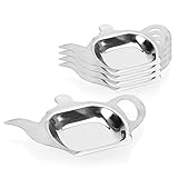 com-four® 5X Teebeutelablage aus Metall, Teebeutelhalter in...