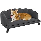 PawHut Hundesofa mit Rückenlehne Haustiersofa mit Holzbeinen Hundebett...