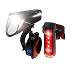 FISCHER Fahrrad LED-Akku Beleuchtungs-Set Twin Stop 100 +80 Lux Fernlicht,...