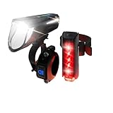 FISCHER Fahrrad LED-Akku Beleuchtungs-Set Twin Stop 100 Lux mit Fernlicht,...