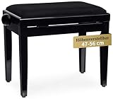 Classic Cantabile Pianobank Schwarz-Hochglanz (Höhenverstellbar von...