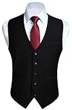 HISDERN Herren Formelle Hochzeitsgesellschaft Business Schwarz Weste...