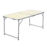 Toboli Campingtisch klappbar 120x60x70cm höhenverstellbar 54/61/70cm...