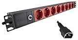 DINIC 19 Zoll Steckdosenleiste mit C14 Stecker, 10A Überlastungsschutz,...