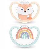 NUK Space Schnuller | 0-6 Monate | Schnuller mit zusätzlicher Belüftung...