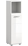 xonox.home - Badschrank Ice 30x110x30 cm in weiß Hochglanz Tiefziehfront...