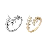 TOFBS 2 Stück 925 Sterling Silber Ringe Set für Frauen Mädchen...