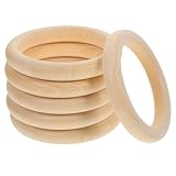 DOITOOL 6 Stück Unvollendete Holzringe DIY Runde Holzkreise für...