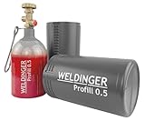 WELDINGER befüllbare Aluminium Propanflasche Profill 0.5 0,425 kg rot...