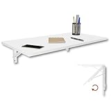 KDR Wandklapptisch 80x40 cm Weiß – Klappbarer Tisch zur Wandmontage –...