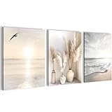 Novart Wandbilder Set Strand Meer Boho - KOMPLETT AUFHÄNGFERTIG -...