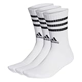 Adidas, 3-Stripes Cushioned Crew Socks 3 Pairs, Socken, Weiß Schwarz, S,...