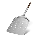 BURNHARD Pizzaschieber Pizza Peel, Aluminium-Schaufel mit Perforation &...