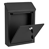 NEWFNU Briefkasten Schwarz, Durchwurfbriefkasten, Postkasten,...
