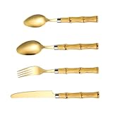 HOLIDYOYO 1 Satz Besteckset Aus Bambus Steingut Essgeschirr Utensil...