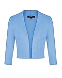 MINTLIMIT Ladies Elegant Bolero V-Ausschnitt Kurz-Strickweste 3/4 Ärmel...