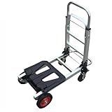 Faltbare Sackkarre, robuster Aluminium-Flachbettwagen mit 4 Gummirädern,...