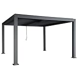 Pergola HWC-L46, Gartenpavillon Lamellen-Pavillon, 10cm-Aluminium-Gestell,...