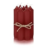 Nordstern Stabkerzen Rot 6er Pack - Kleine Kerzen für Kerzenhalter,...
