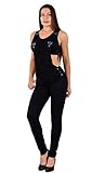 ESRA Damen Jeans Latzhose Skinny Latzjeans Overall Jeans-Latzhose mit...