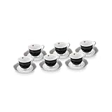 KARACA Piraye Espresso-Kaffeetassen-Set aus Porzellan, für 6 Personen, 80...