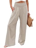 Imuedaen Leinenhose Damen Sommer Hose Casual Leinen Leicht Hosen Weites...