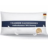 Brönning Made in Germany Daunenkissen 40x80 | 3-Kammer Kopfkissen 40x80...