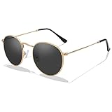 LOJUDI Retro Sonnenbrille Herren Rund Damen Polarisiert Runde GläSer UV400...