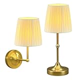 Kabellose Nachttischlampe Gold 2-in-1 als Wandlampe & Tischlampe mit...