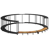Utiny Whirlpool-Umrandung mit Stauraum Holztreppe Schwarz Poly Rattan...