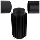 Abgaswärmetauscher Ø 130 mm Schwarz - Rauchgaskühler Radiator aus Stahl...