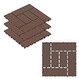 AQCQDQ 4 Stück Terassenplatten Außenbereich, 30 * 30 cm Terrassenboden,...