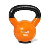 Yes4All RPL7 Kettlebell aus Gusseisen mit Vinylbeschichtung und Gummifuß,...