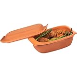 Browin® Tonbräter Bräter aus Naturton 2,5 Liter | Tonbräter Dampfgarer...