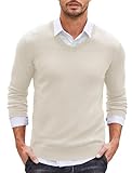 COOFANDY V Ausschnitt Pullover für Herren Basic Pullover Herren...