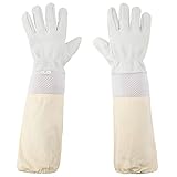 KINGLAKE Weiß Imkerhandschuhe für Damen und Herren, mit belüfteten...