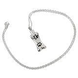 ibasenice Gedenkschmuck Halskette für Urne Anhänger mit Pfotenabdruck...
