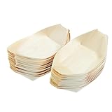 Veemoon 200 Stück Sushi Boot Teller aus Holz Japanisch Inspiriert Stabiles...