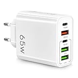 AXFEE 65W Multi AXFEE USB C Ladegerät, 5 Ports Mehrfach Ladegerät mit...